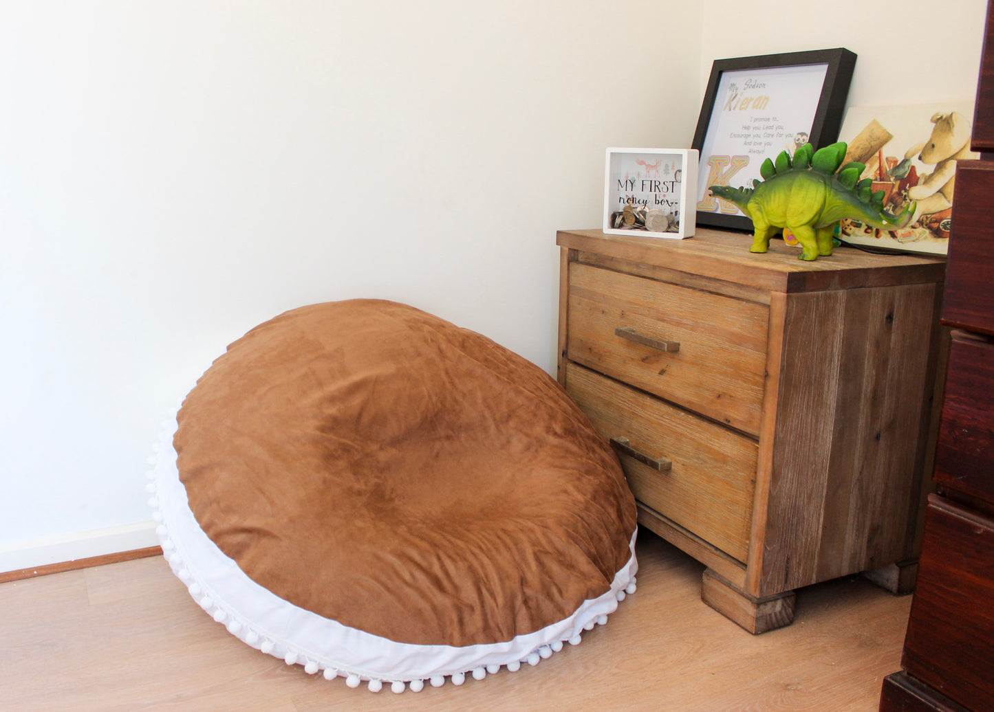 Tan / Bunny Velvet Luxe BEANBAG
