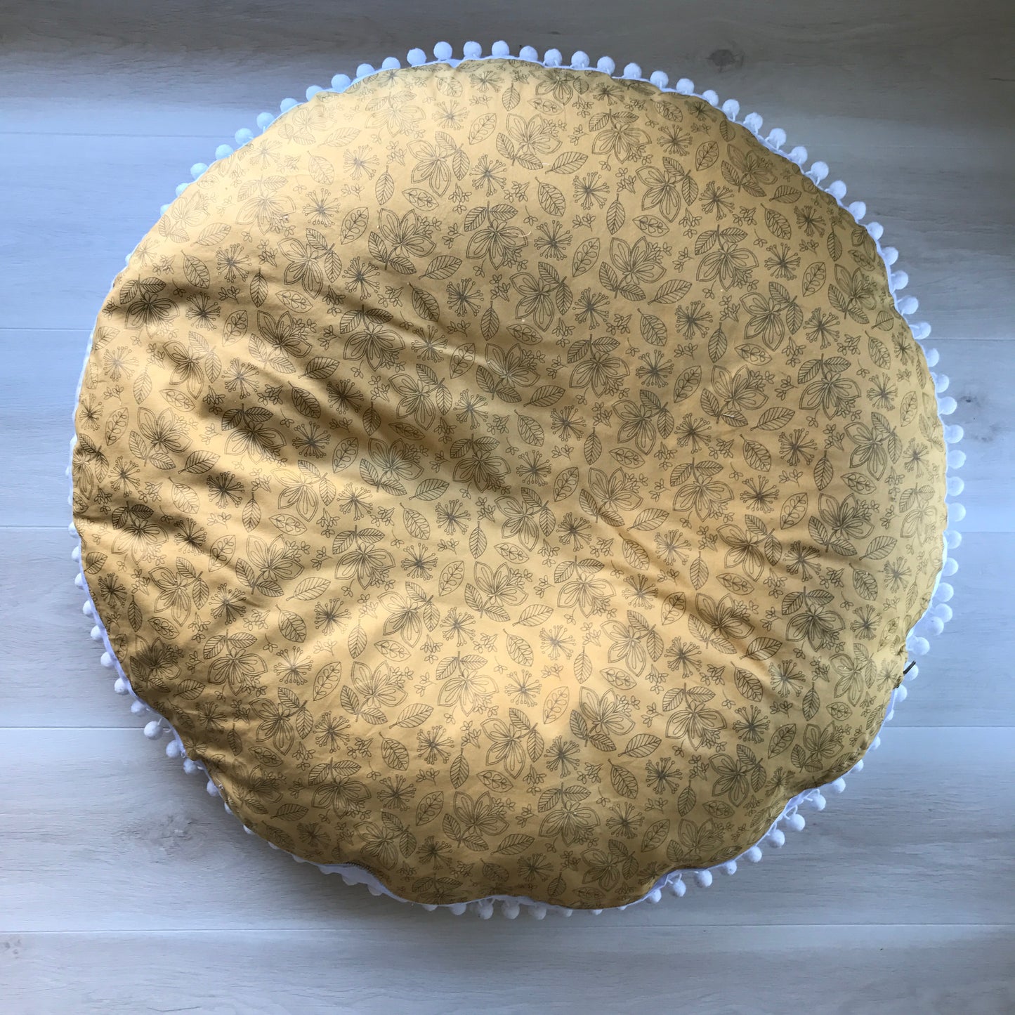 DEEP MUSTARD NATURE Floor Cushion - Washable