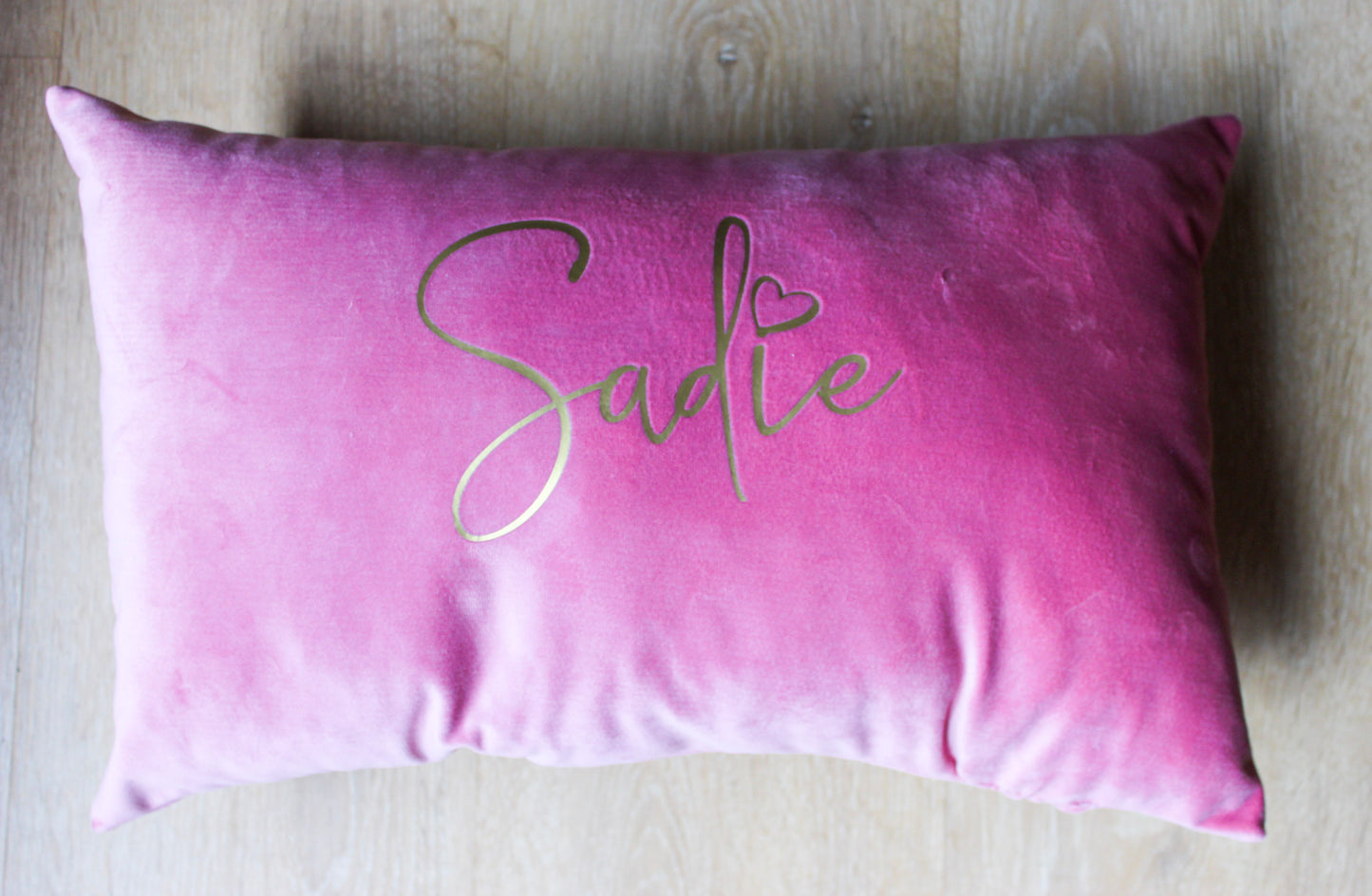 Personalised Rose Pink Luxe Velvet Cushion